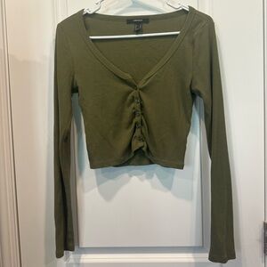 Forever 21 medium army green long sleeve top